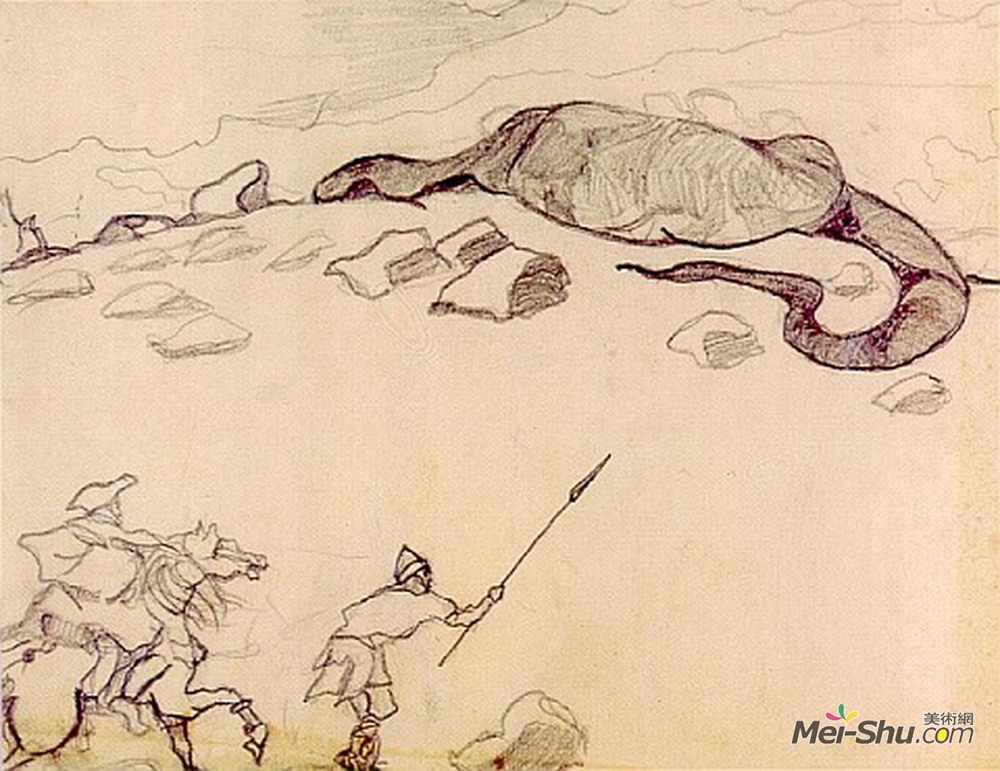 尼古拉斯·罗瑞奇(Nicholas Roerich)高清作品《龙之山水》