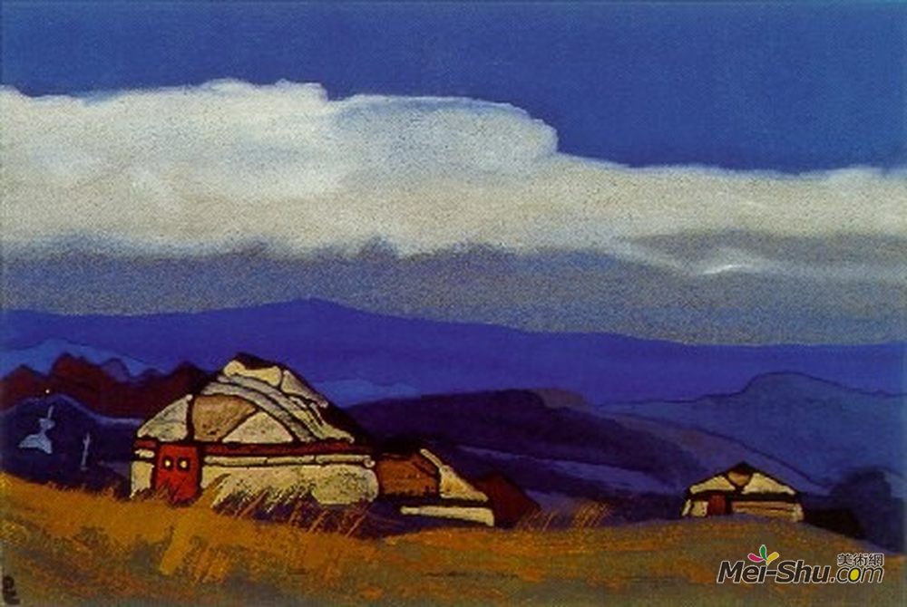 尼古拉斯·罗瑞奇(Nicholas Roerich)高清作品《Mongoliya (Olun Sume)》