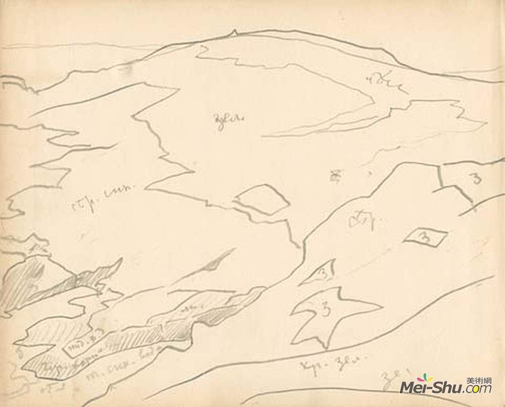 尼古拉斯·罗瑞奇(Nicholas Roerich)高清作品《Monhegan (study)》