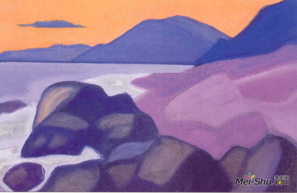 尼古拉斯·罗瑞奇(Nicholas Roerich)高清作品《潘加洛湖面店》