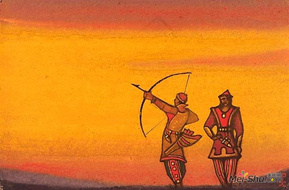 尼古拉斯·罗瑞奇(Nicholas Roerich)高清作品《弓箭手》