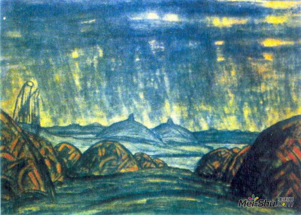 尼古拉斯·罗瑞奇(Nicholas Roerich)高清作品《波洛夫斯坎营》