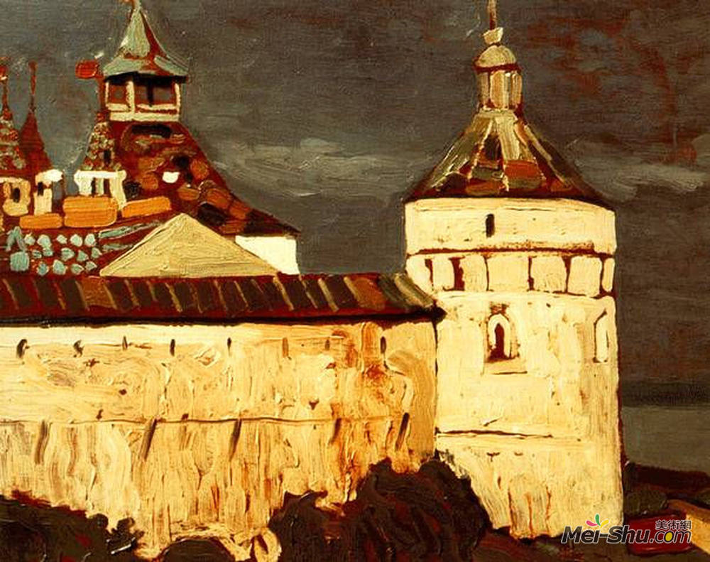 尼古拉斯·罗瑞奇(Nicholas Roerich)高清作品《大罗斯托夫。王室的阁楼。》