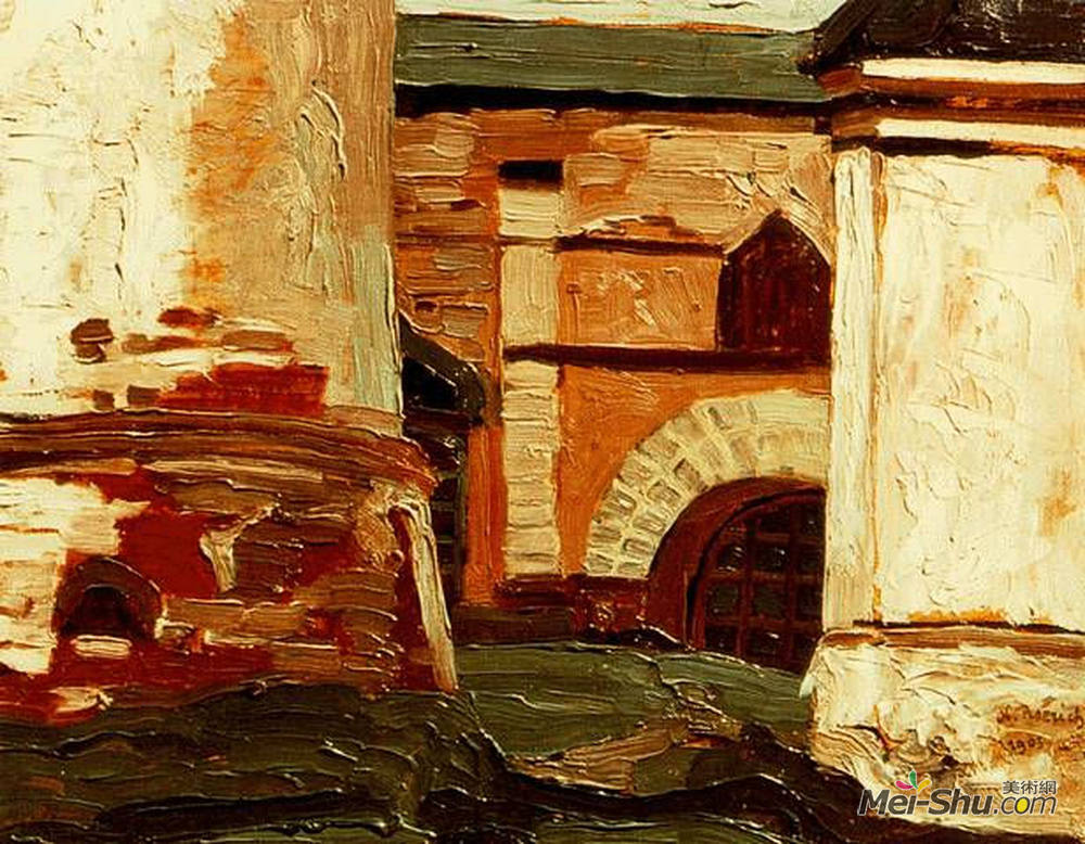 尼古拉斯·罗瑞奇(Nicholas Roerich)高清作品《是大的。在克里姆林宫的院子里。》