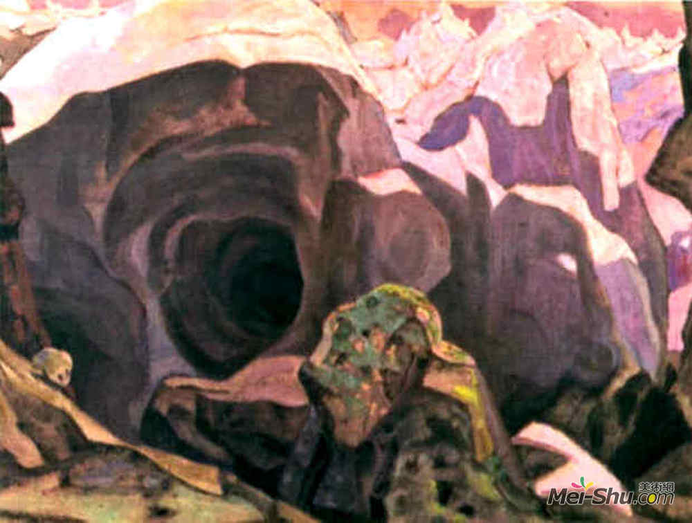 尼古拉斯·罗瑞奇(Nicholas Roerich)高清作品《Scene design for "Peer Gynt"》