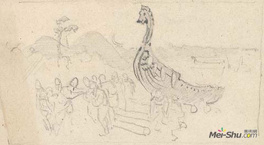 尼古拉斯·罗瑞奇(Nicholas Roerich)高清作品《“搬船”素描；》