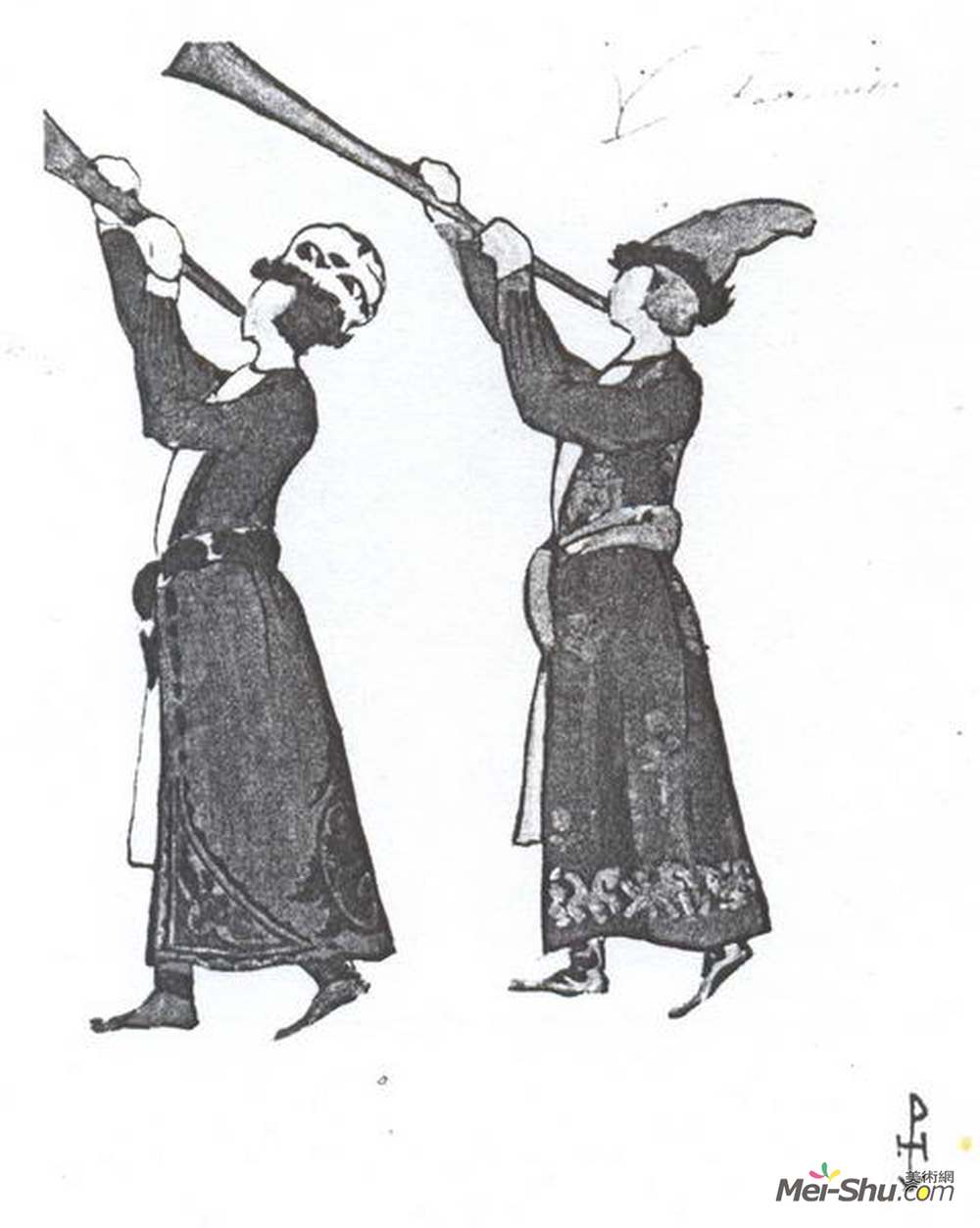 尼古拉斯·罗瑞奇(Nicholas Roerich)高清作品《Sketches of costumes for "Tale of Tsar Saltan&q》