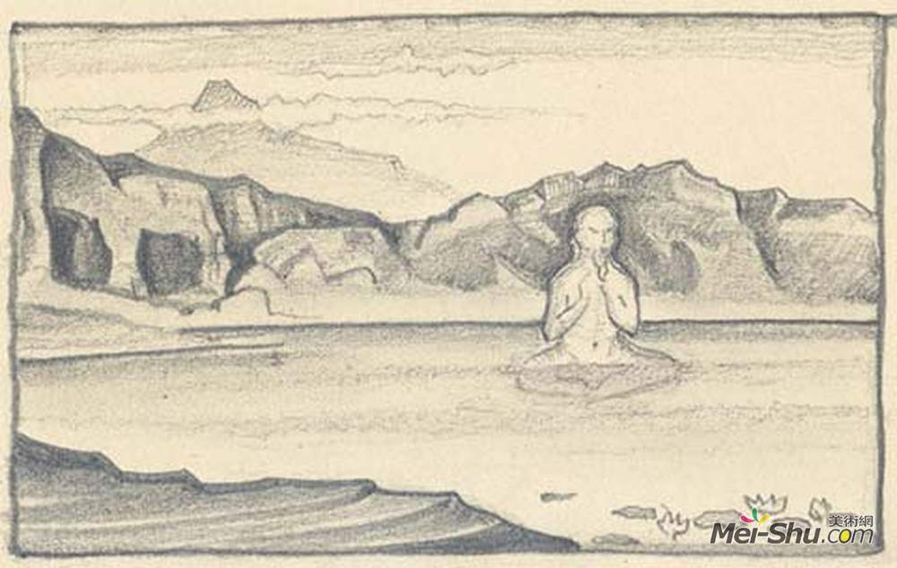 尼古拉斯·罗瑞奇(Nicholas Roerich)高清作品《Study to "Lotos"》