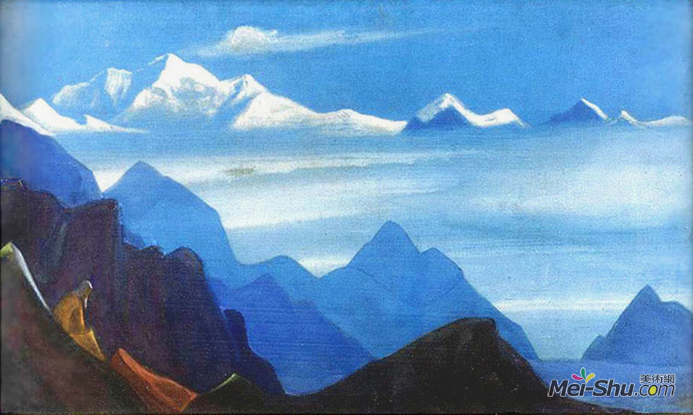 尼古拉斯·罗瑞奇(Nicholas Roerich)高清作品《喜马拉雅山的荣耀》