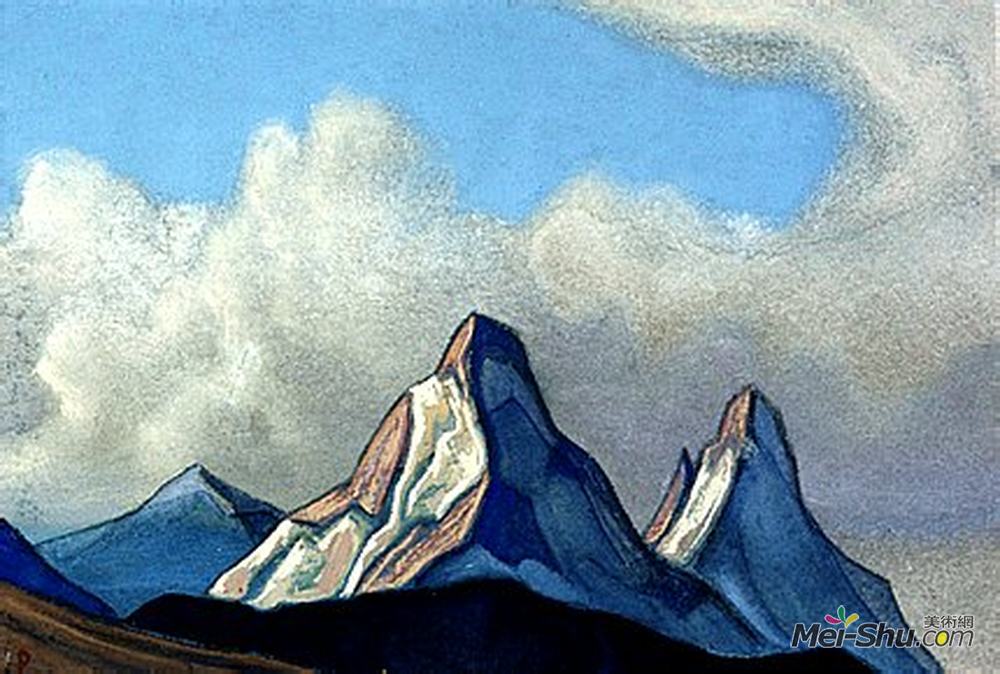 尼古拉斯·罗瑞奇(Nicholas Roerich)高清作品《西藏。神圣的石头。内蒙古。》