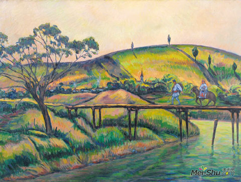 尼古拉·达拉斯库(Nicolae Darascu)高清作品《Landscape with Bridge at Vlaici》