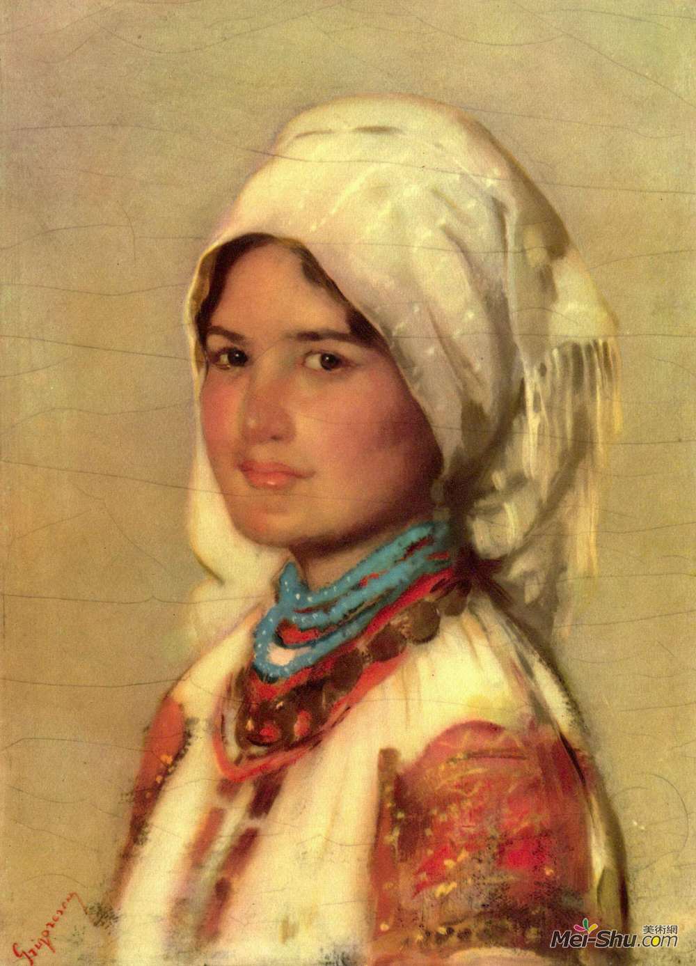 尼古拉·格里戈里斯丘(Nicolae Grigorescu)高清作品《Peasant Woman from Muscel》