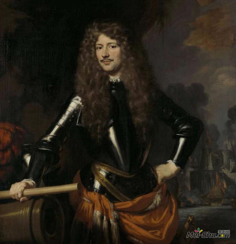 尼古拉斯·马斯(Nicolaes Maes)高清作品《Cornelis Evertsen (1642 - 1706), Lieutenant Admiral of Zeela》