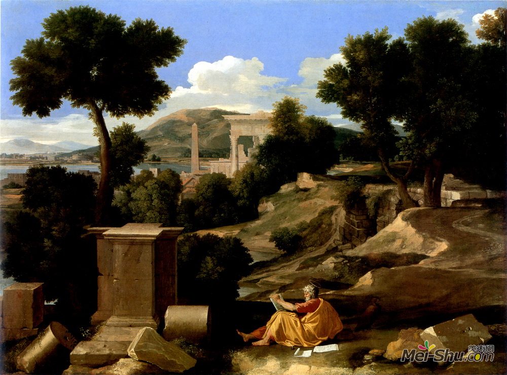尼古拉斯·普桑(Nicolas Poussin)高清作品《帕特莫斯圣杰姆斯风景画》