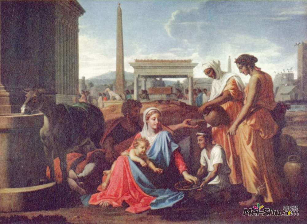 尼古拉斯·普桑(Nicolas Poussin)高清作品《继续逃往埃及》