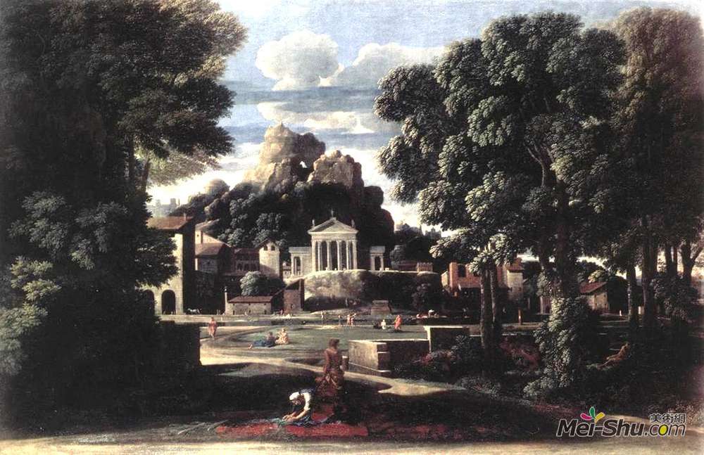 尼古拉斯·普桑(Nicolas Poussin)高清作品《他寡妇收集的灰烬灰烬》