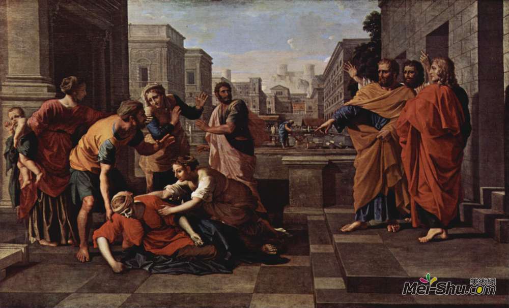 尼古拉斯·普桑(Nicolas Poussin)高清作品《萨菲尔之死》