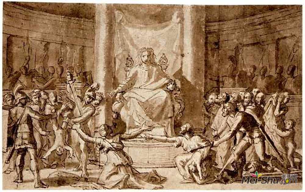 尼古拉斯·普桑(Nicolas Poussin)高清作品《所罗门的审判》