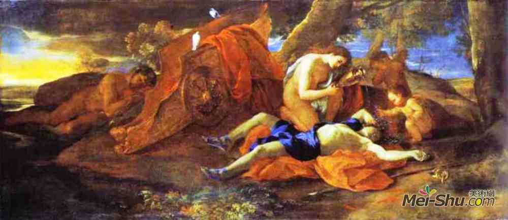 nicolas poussin尼古拉斯·普桑油画6970《维纳斯在阿多尼斯哭泣》