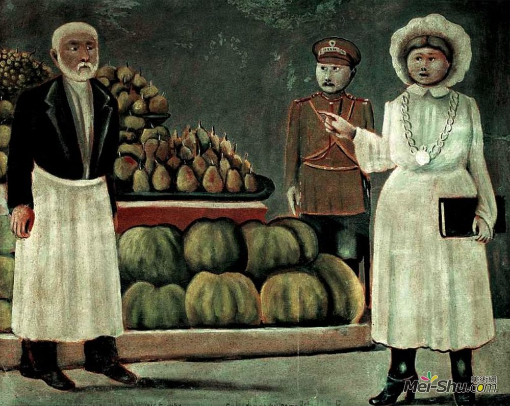 皮罗斯马尼(Niko Pirosmani)高清作品《市场卫生检查员》