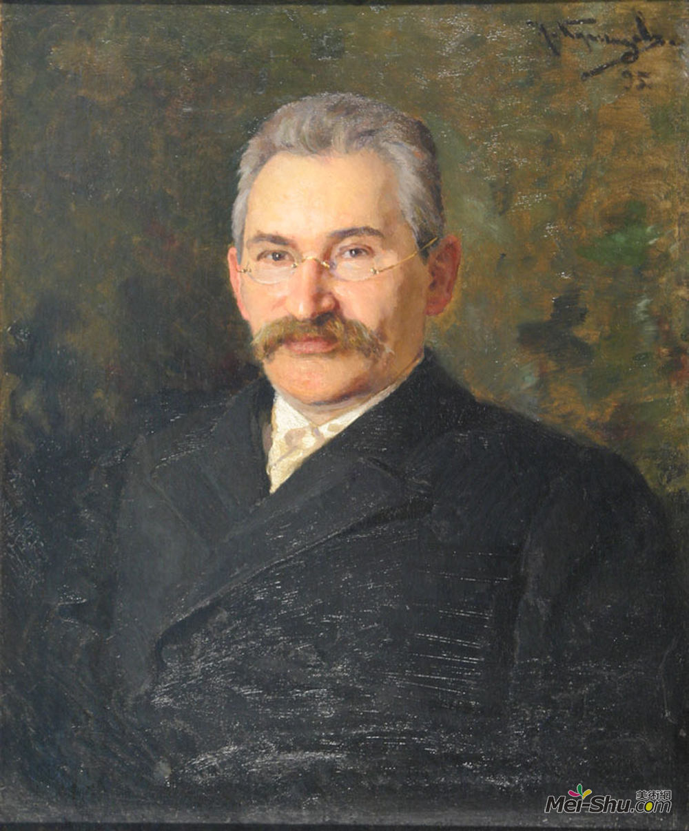 尼古莱·库兹涅佐夫(Nikolai Kuznetsov)高清作品《Portrait of Konstantin Andreevich Pyatnitsky, director of Ri》