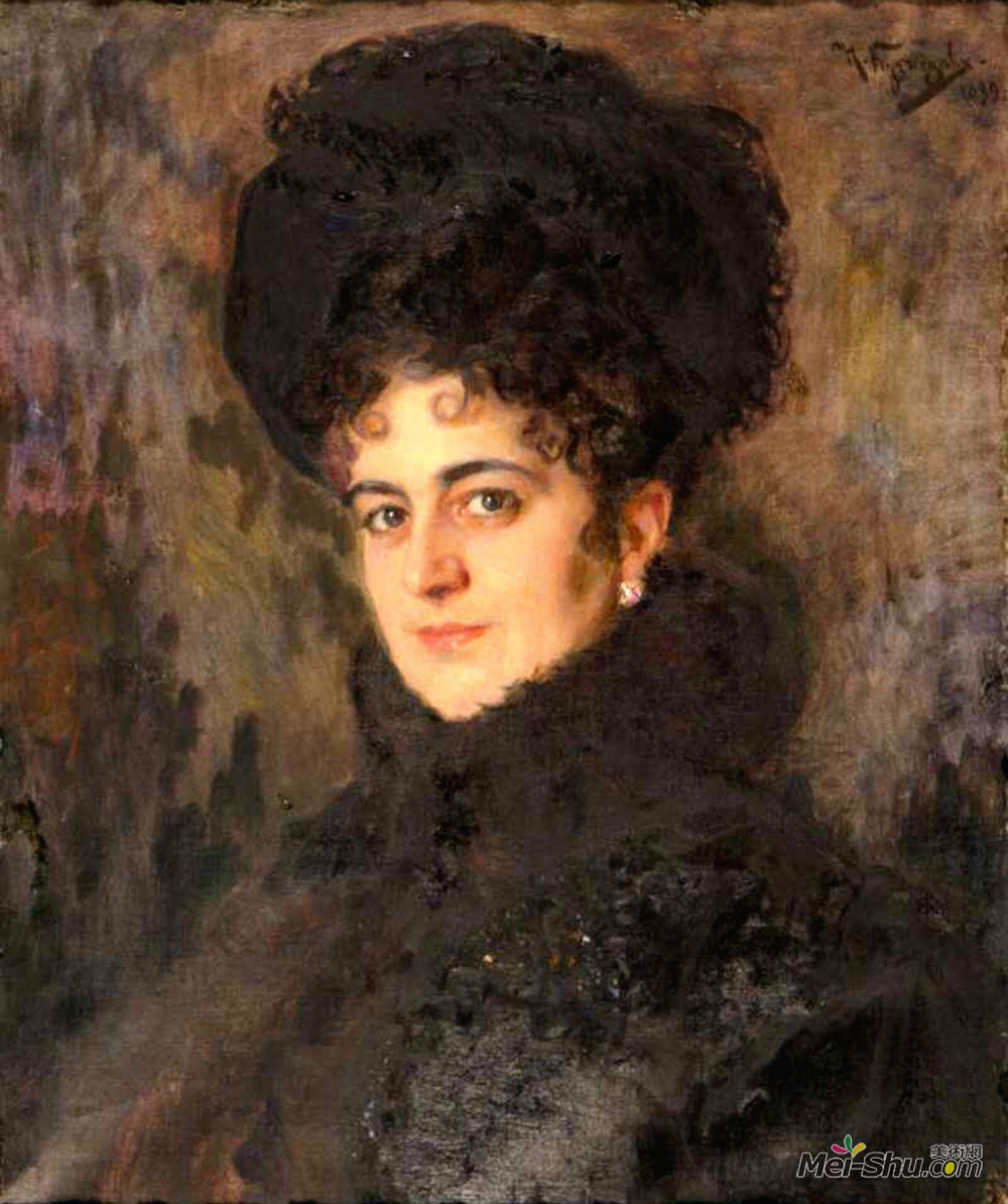 尼古莱·库兹涅佐夫(Nikolai Kuznetsov)高清作品《Portrait of Rakhily Semenovna Isakovich》