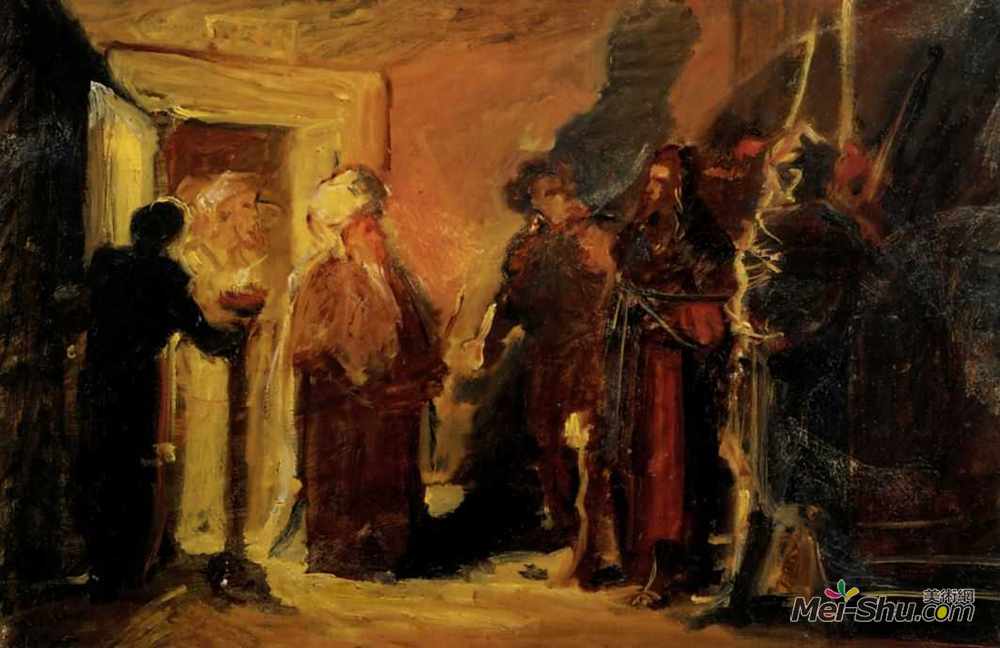 尼古拉格(Nikolai Ge)高清作品《基督在安娜面前》