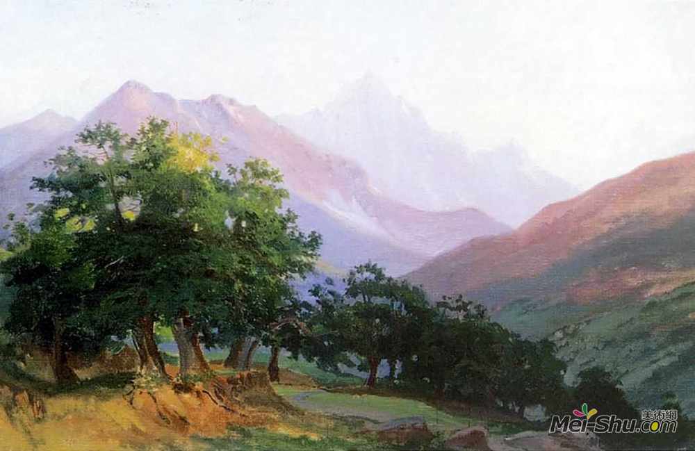 尼古拉格(Nikolai Ge)高清作品《卡拉拉山区的橡树》