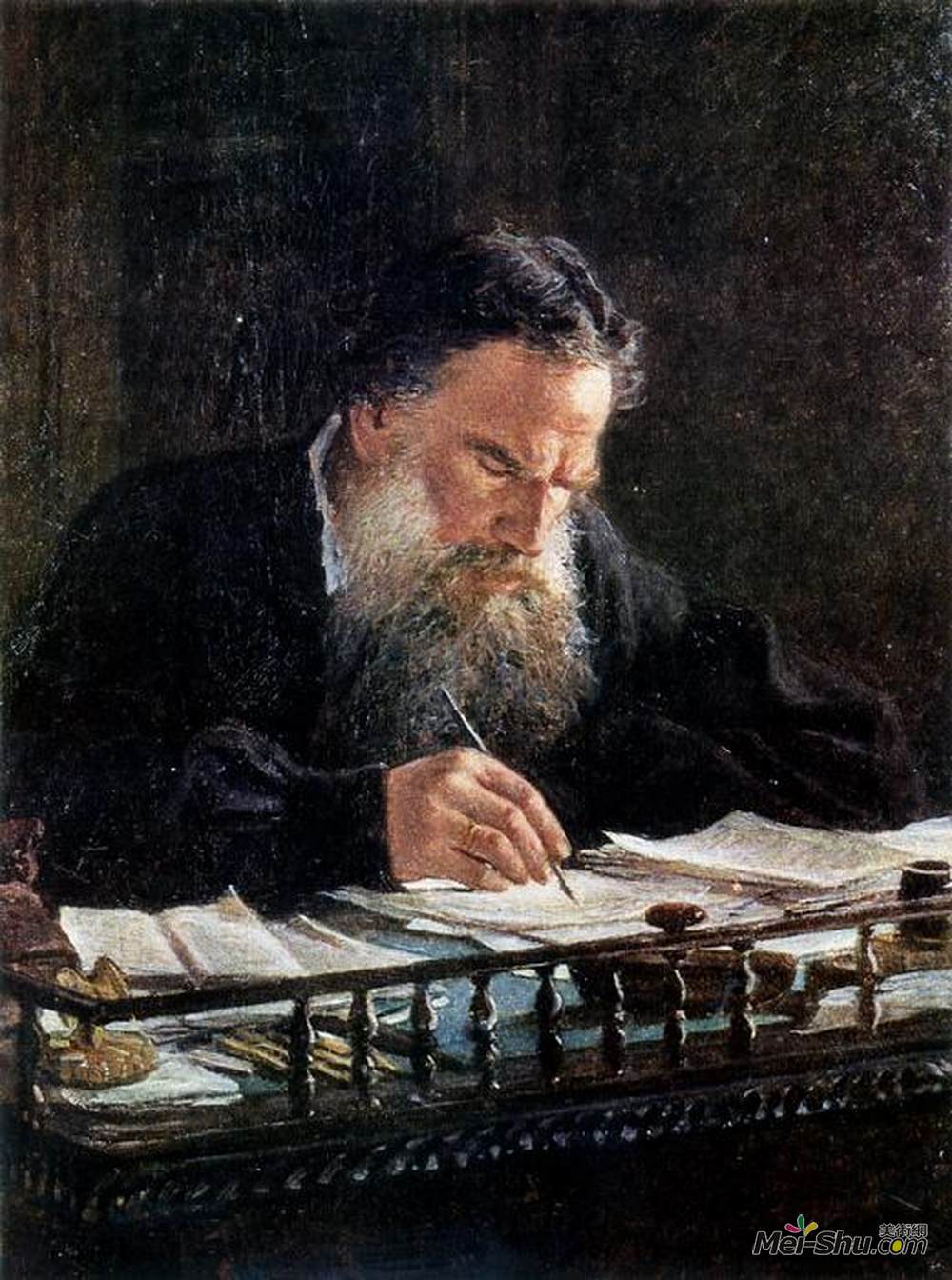 尼古拉格(Nikolai Ge)高清作品《利奥托尔斯泰的肖像》