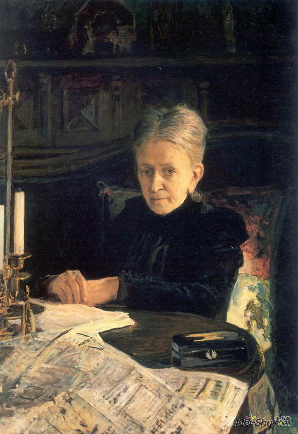 尼古拉格(Nikolai Ge)高清作品《Portrait of Yelena Likhachova》