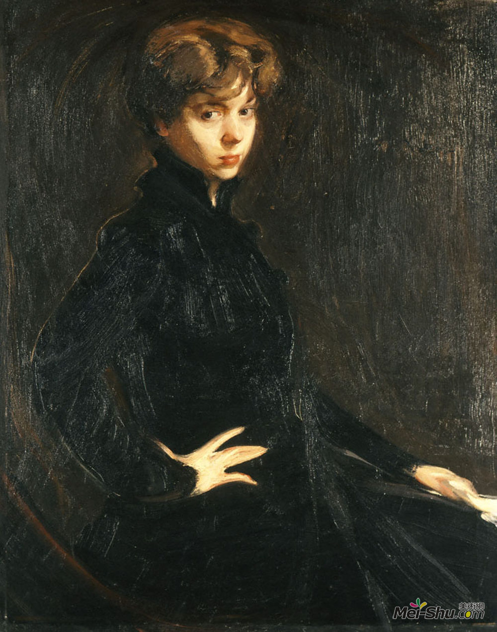 尼古拉斯·莱特阿斯(Nikolaos Lytras)高清作品《Portrait of Mlle.M. Horsch》