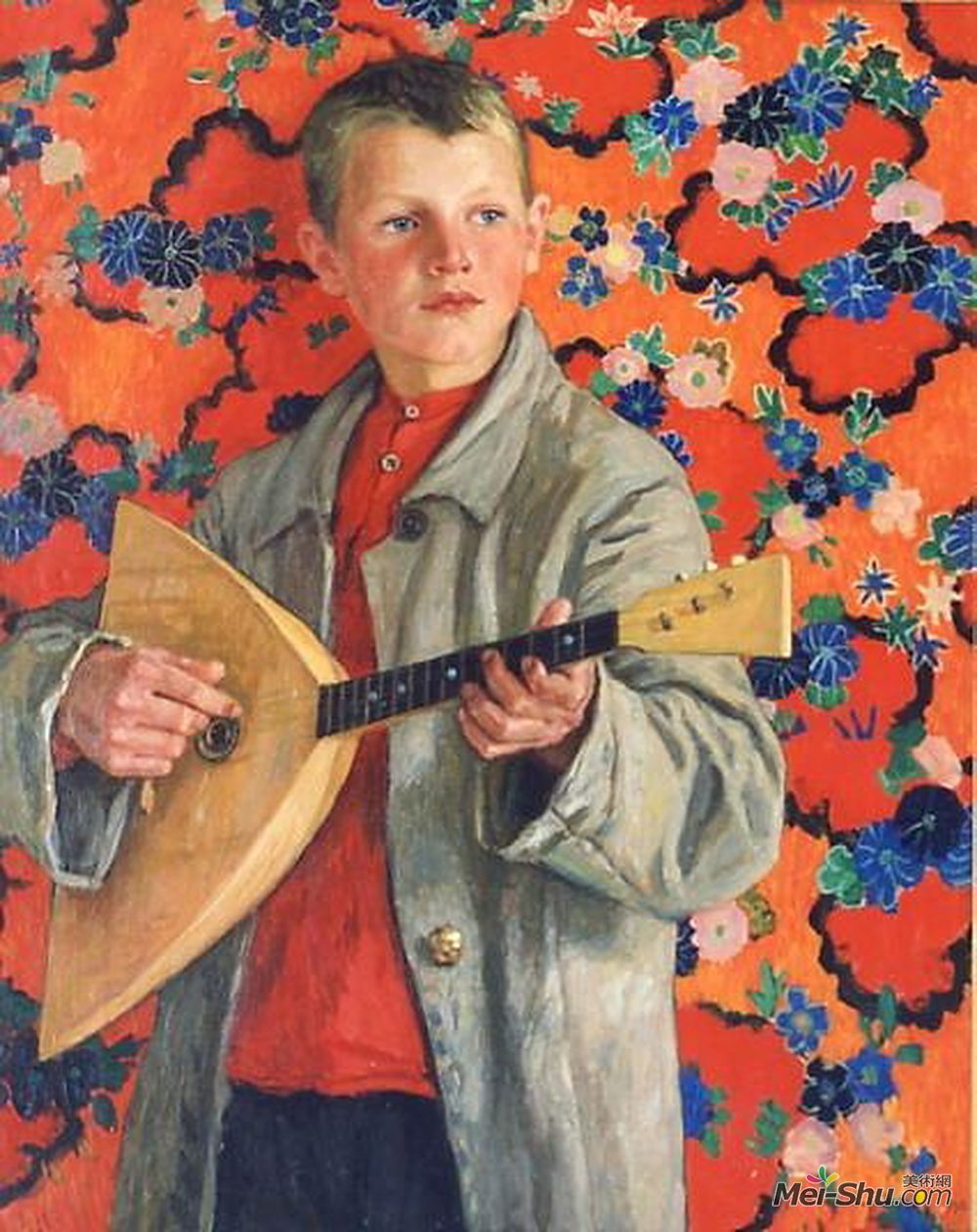 尼古拉·博格丹诺夫·贝尔斯基(Nikolay Bogdanov-Belsky)高清作品《巴拉莱卡球员》