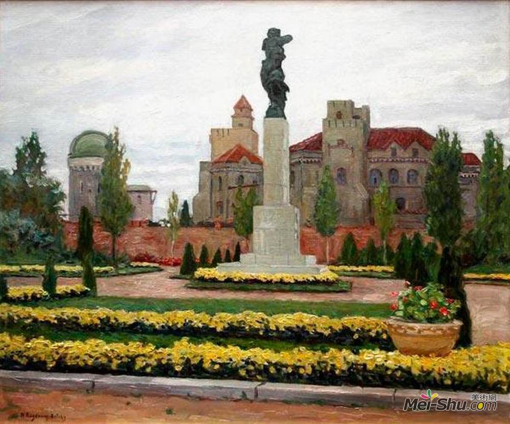 尼古拉·博格丹诺夫·贝尔斯基(Nikolay Bogdanov-Belsky)高清作品《城市风貌》