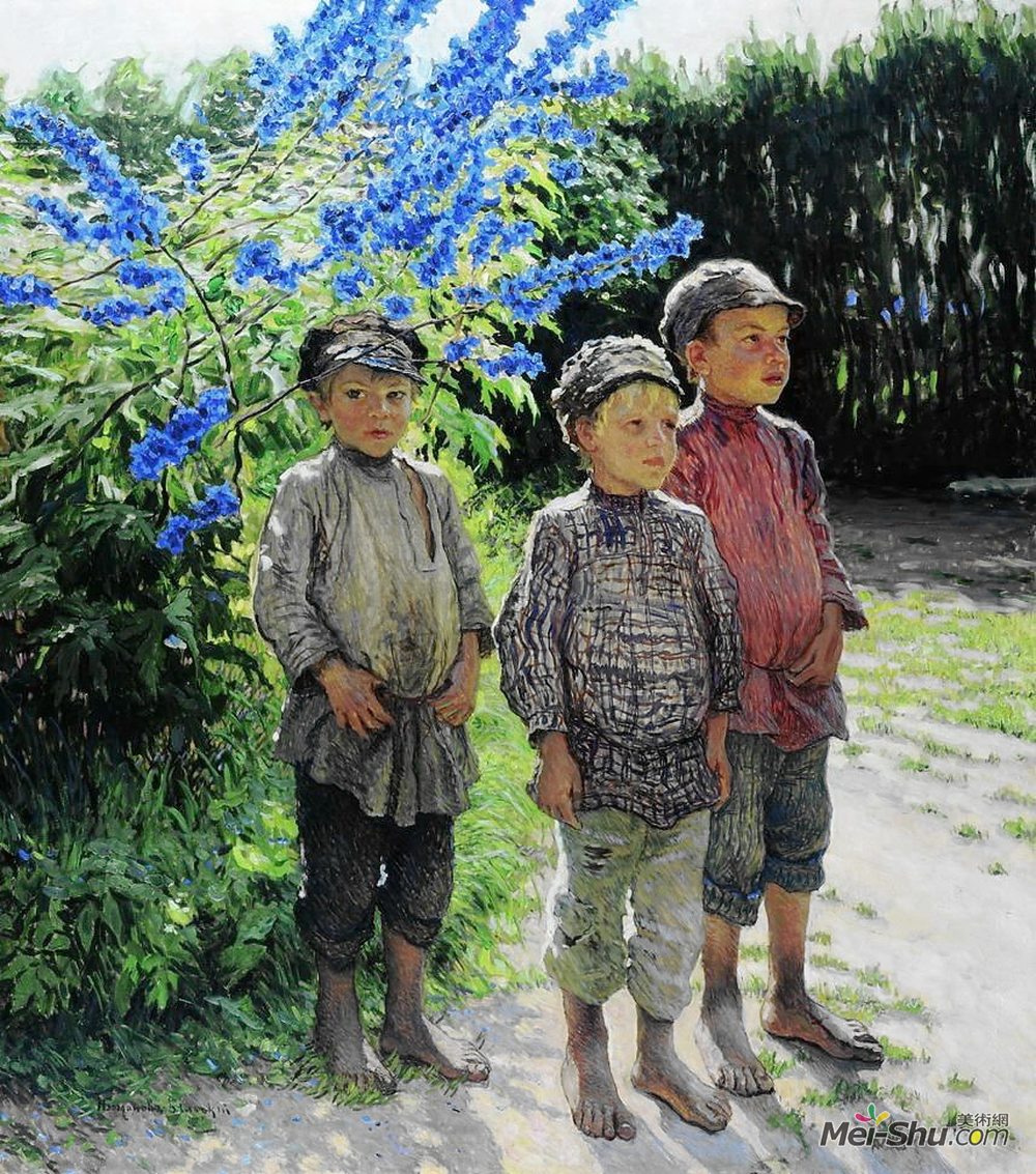 尼古拉·博格丹诺夫·贝尔斯基(Nikolay Bogdanov-Belsky)高清作品《乡下男孩》