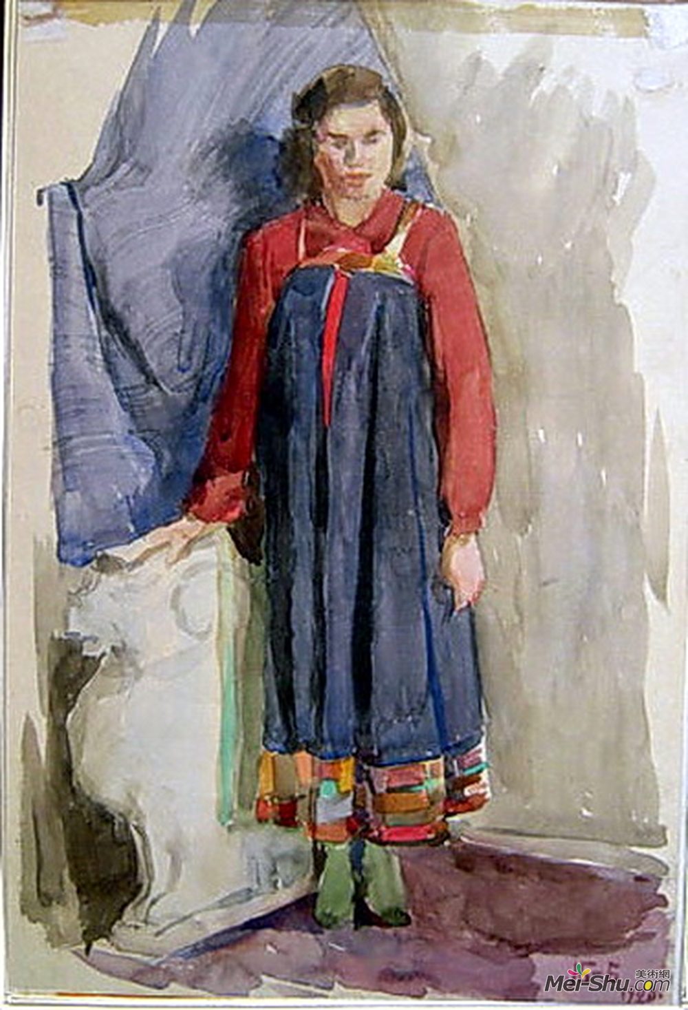 尼古拉·博格丹诺夫·贝尔斯基(Nikolay Bogdanov-Belsky)高清作品《女孩》