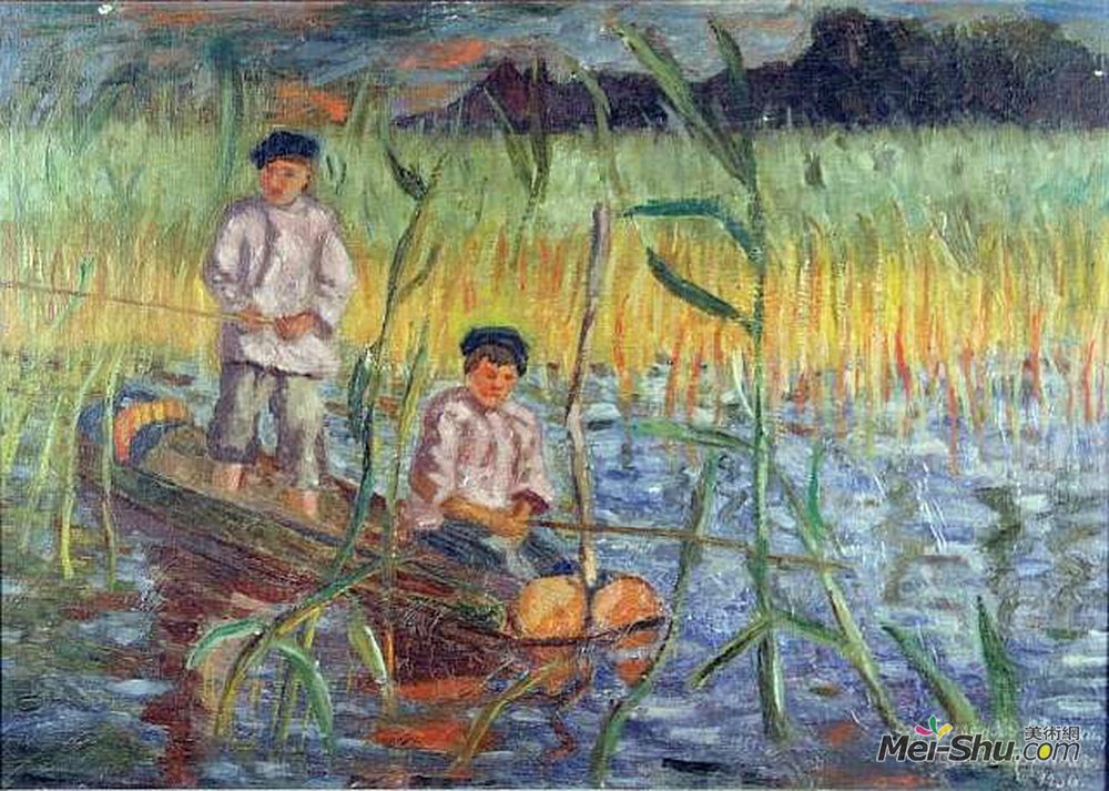 尼古拉·博格丹诺夫·贝尔斯基(Nikolay Bogdanov-Belsky)高清作品《香蒲》