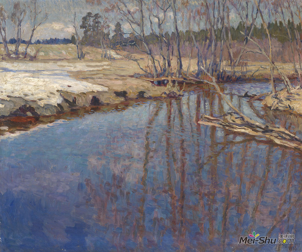 尼古拉·博格丹诺夫·贝尔斯基(Nikolay Bogdanov-Belsky)高清作品《熔融水》
