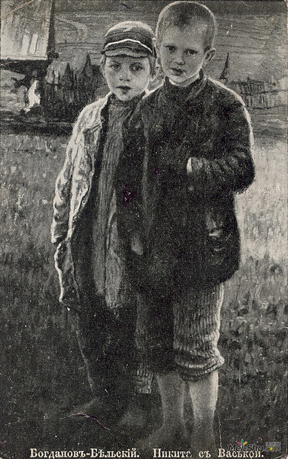 尼古拉·博格丹诺夫·贝尔斯基(Nikolay Bogdanov-Belsky)高清作品《尼基塔和瓦斯卡》