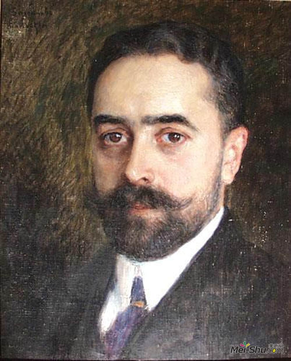 尼古拉·博格丹诺夫·贝尔斯基(Nikolay Bogdanov-Belsky)高清作品《Portrait of Engineer N.Chizhov》