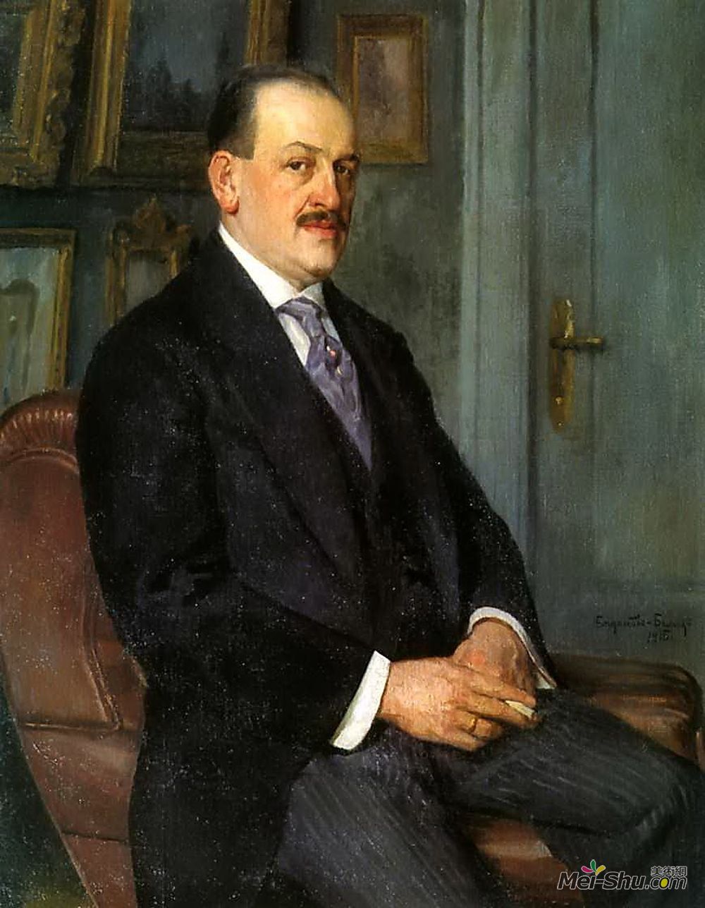 尼古拉·博格丹诺夫·贝尔斯基(Nikolay Bogdanov-Belsky)高清作品《自画像》
