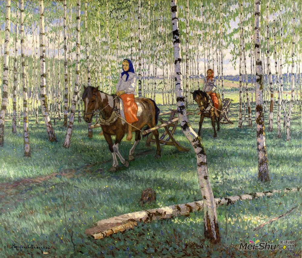 尼古拉·博格丹诺夫·贝尔斯基(Nikolay Bogdanov-Belsky)高清作品《工作》