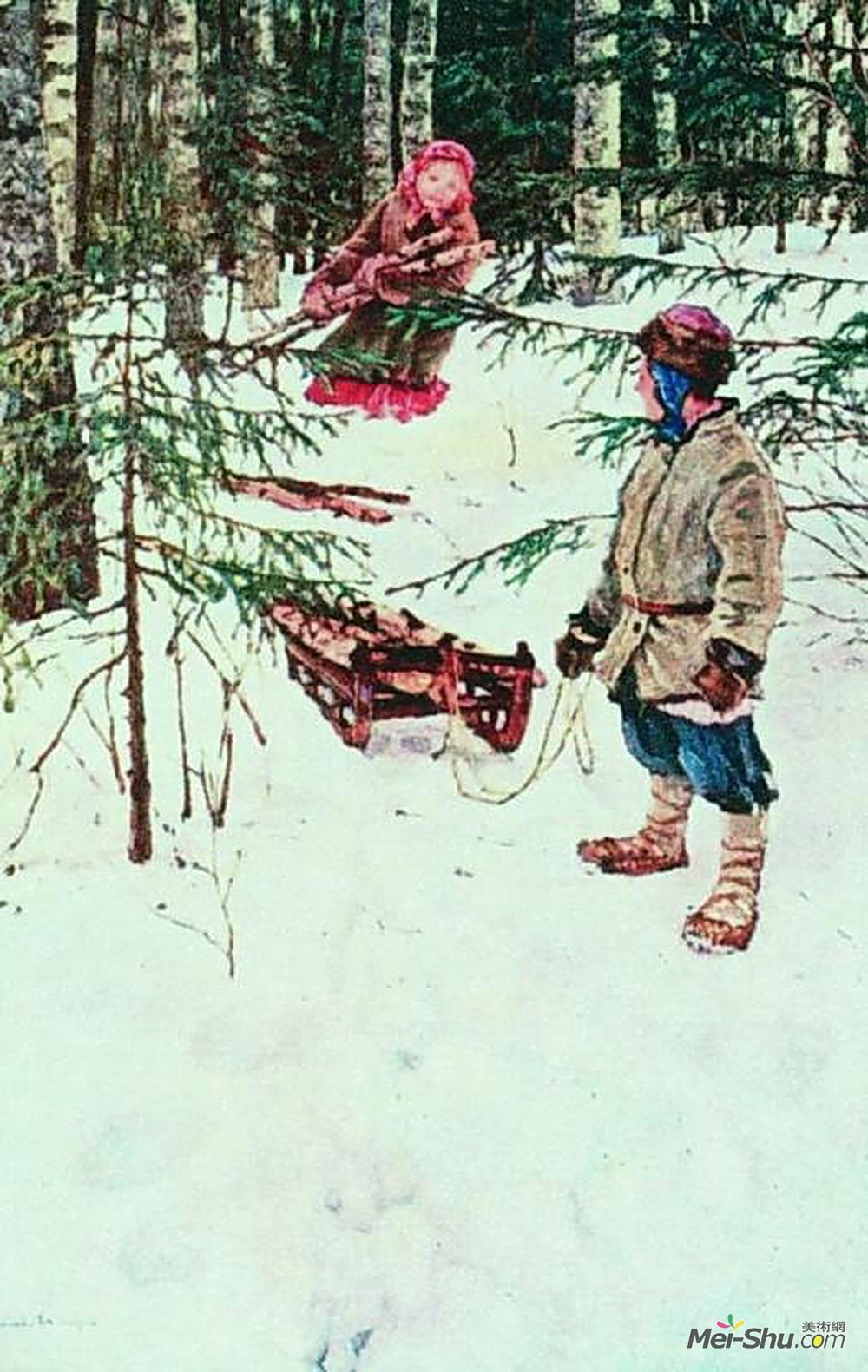 尼古拉·博格丹诺夫·贝尔斯基(Nikolay Bogdanov-Belsky)高清作品《冬天》