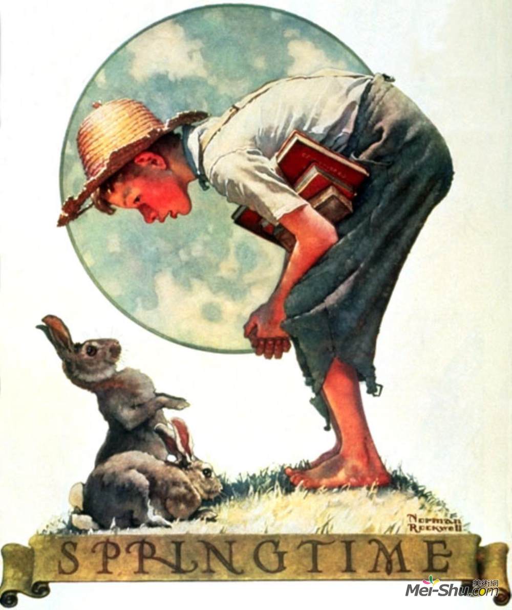 诺曼·洛克威尔(Norman Rockwell)高清作品《兔子男孩》