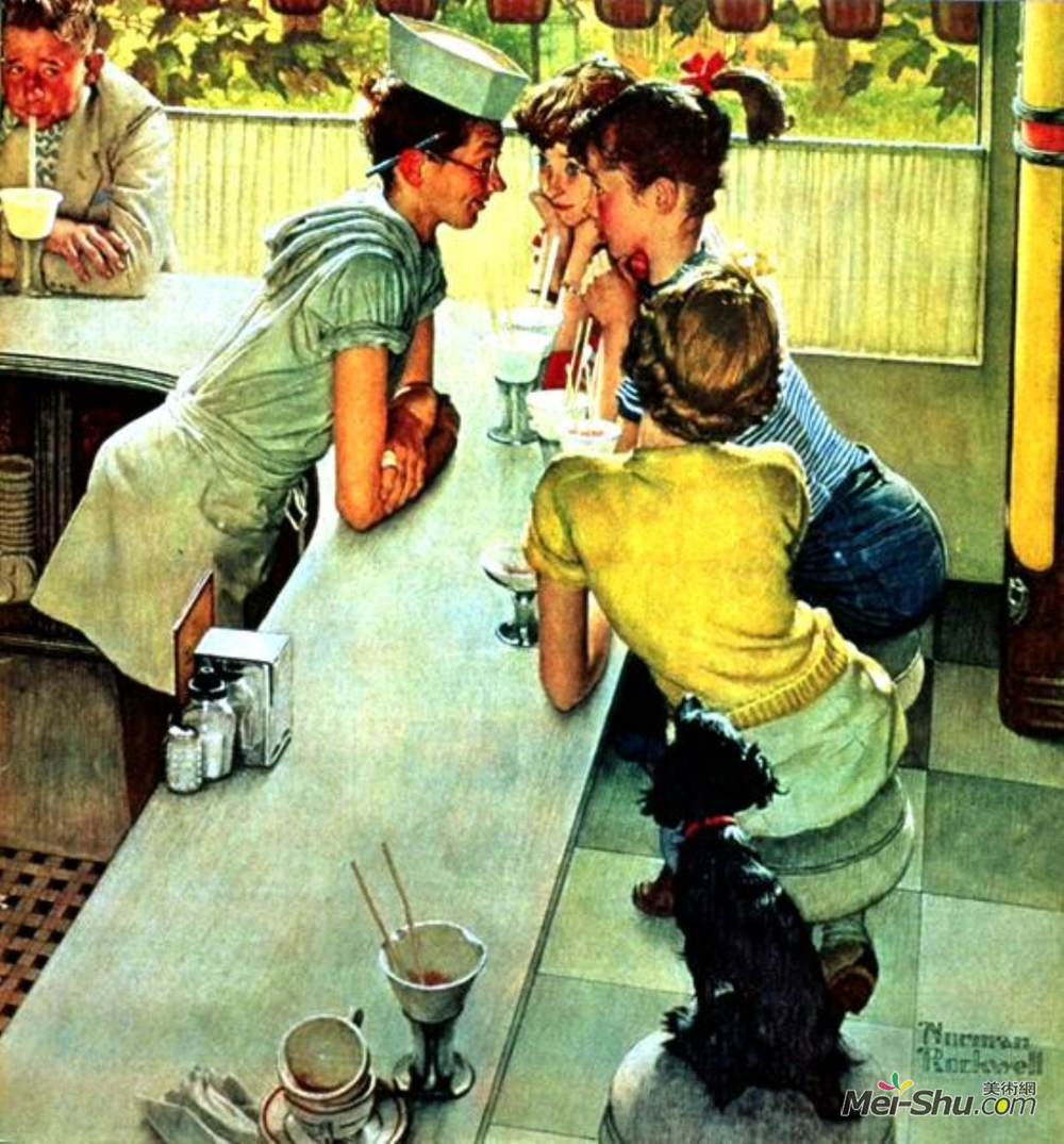 诺曼·洛克威尔(Norman Rockwell)高清作品《苏打水》