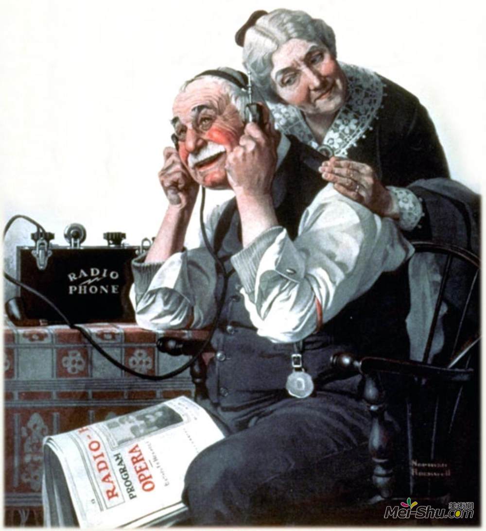 诺曼·洛克威尔(Norman Rockwell)高清作品《无线电话》