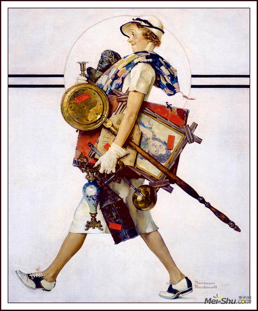 诺曼·洛克威尔(Norman Rockwell)高清作品《1937年7月7日星期六晚》