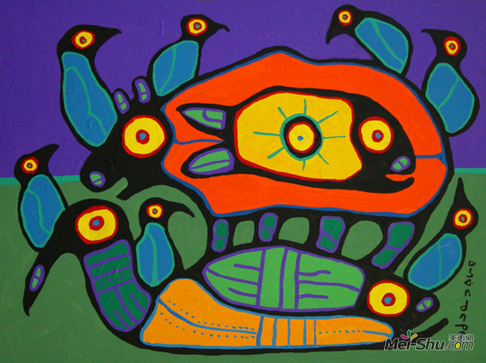 诺娃尔·墨里塞奥(Norval Morrisseau)高清作品《所有生命》