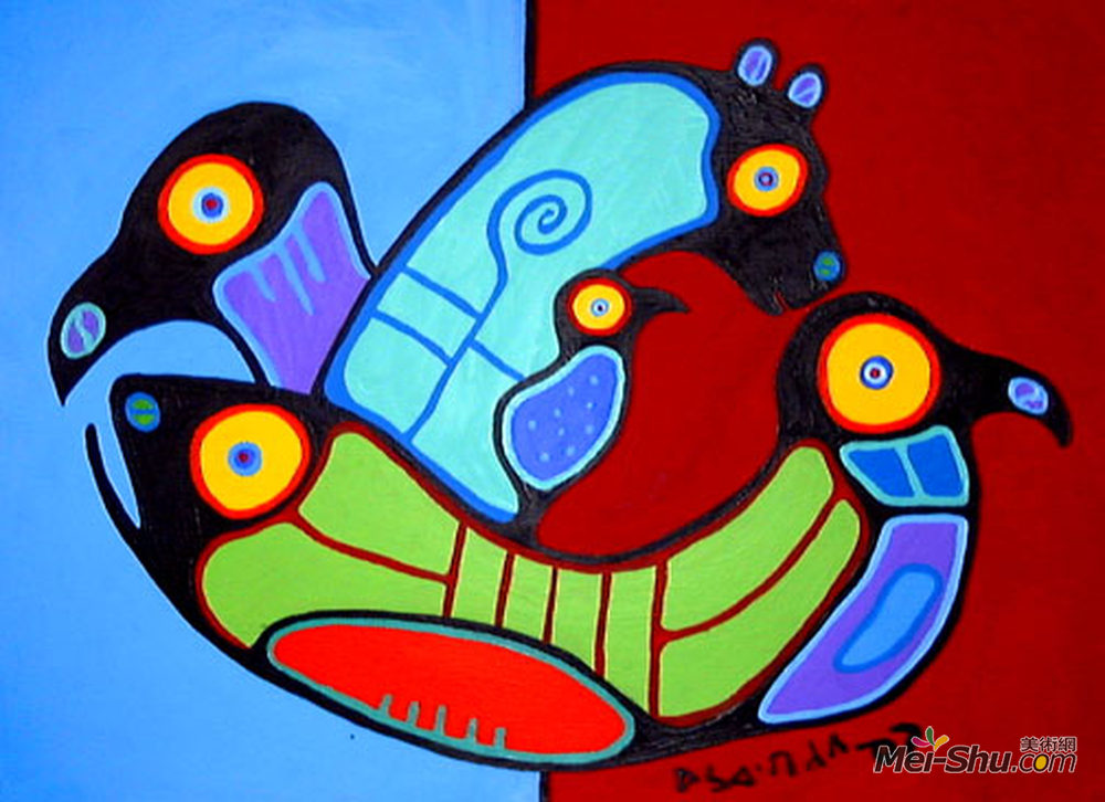 诺娃尔·墨里塞奥(Norval Morrisseau)高清作品《平衡》