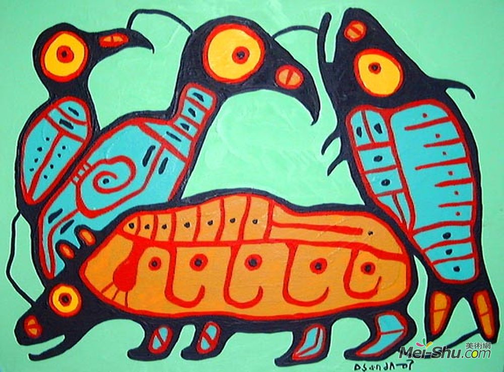 诺娃尔·墨里塞奥(Norval Morrisseau)高清作品《生命周期》