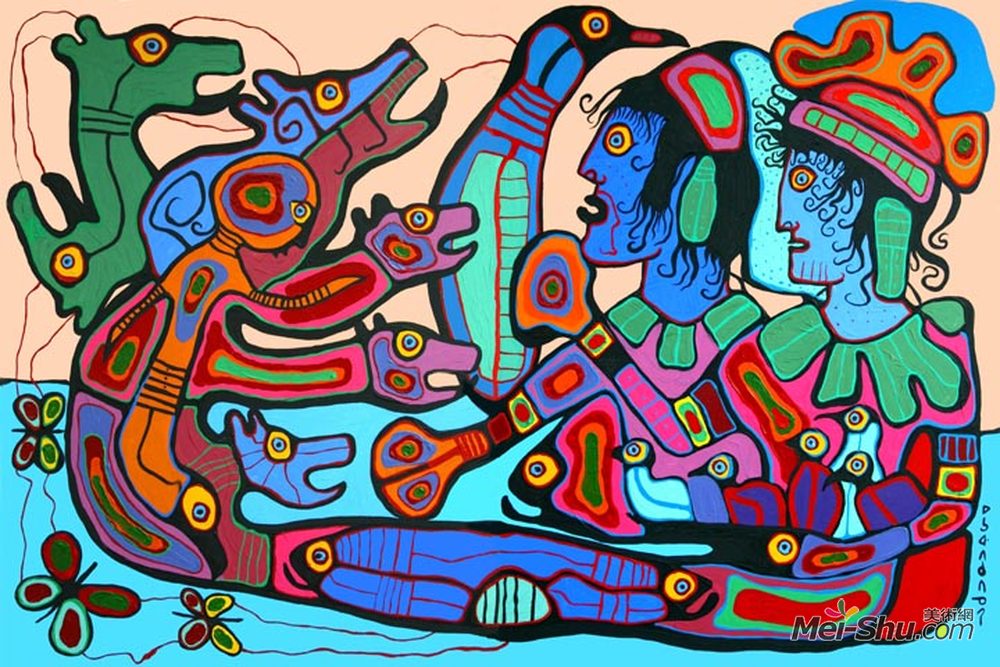 诺娃尔·墨里塞奥(Norval Morrisseau)高清作品《我们召唤自己的灵魂》